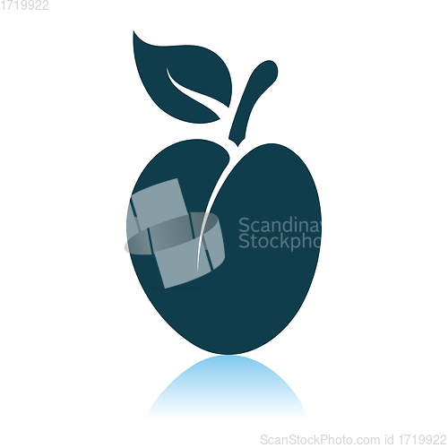 Image of Plum Icon On Gray Background