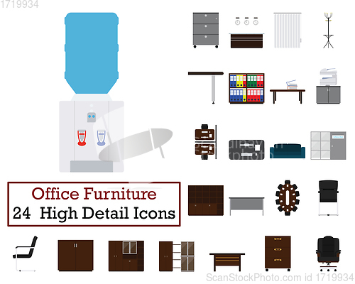 Image of Set of 24  Office Furniture Icons