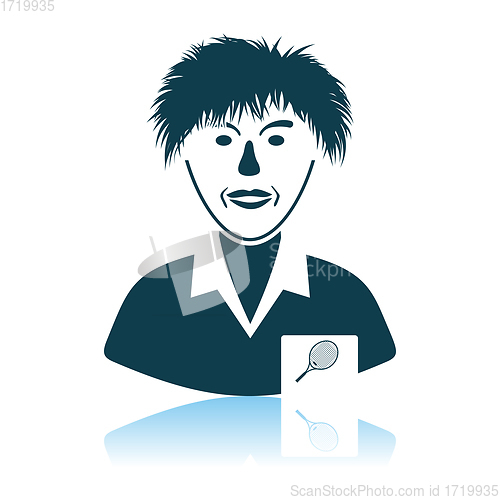 Image of Tennis Man Athlete Head Icon