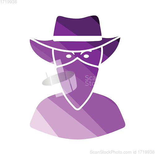 Image of Cowboy with a scarf on face icon