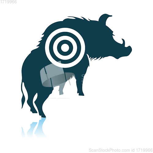 Image of Boar Silhouette With Target Icon