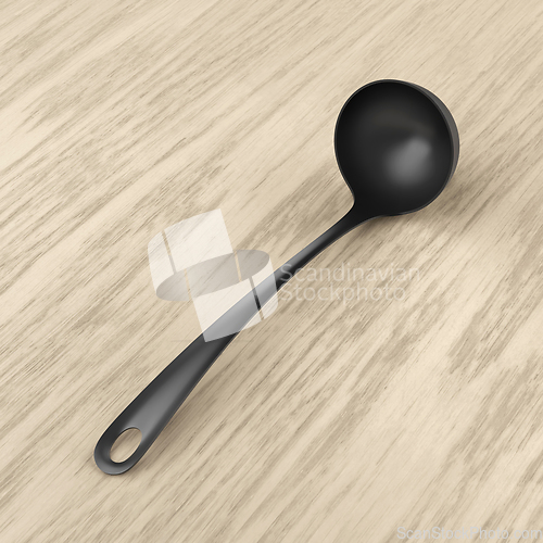 Image of Black plastic ladle
