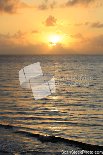 Image of Amazing sunrise at sea in the morning