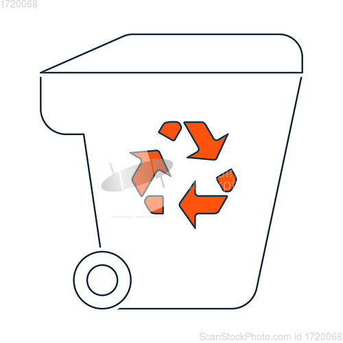 Image of Garbage Container With Recycle Sign Icon