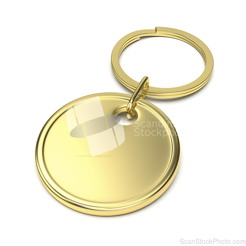 Image of Round gold keychain