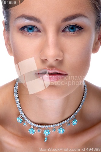 Image of model in necklace