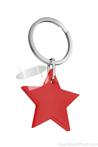 Image of Keychain with red star