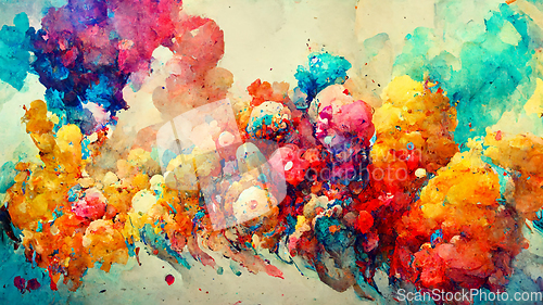 Image of Abstract colorful watercolor background surface. 