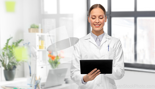 Image of female doctor with tablet computer at hospital