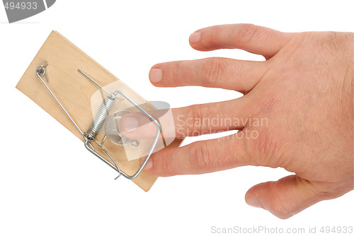 Image of Hand and Mousetrap