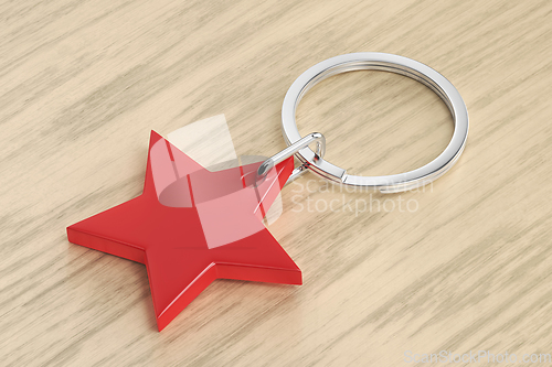 Image of Keyring with shiny red star