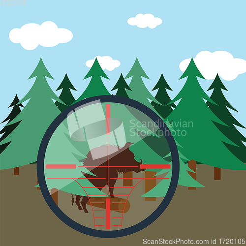 Image of Hunting in fir forest