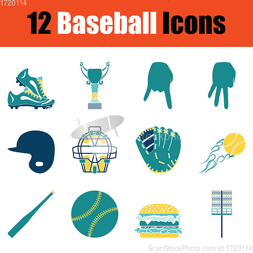 Image of Baseball icon set