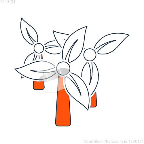Image of Wind Mill With Leaves In Blades Icon