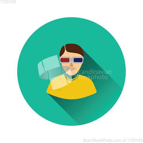 Image of Man with 3d glasses icon