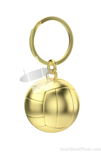 Image of Gold keychain with volleyball ball