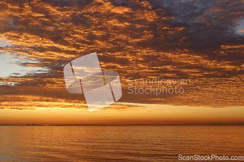 Image of Amazing sunrise at sea in the morning 