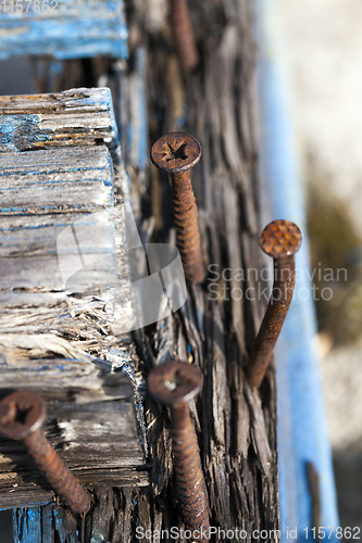 Image of Rusty nails, close-up