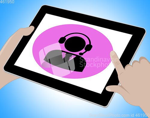 Image of Voip Tablet Shows Voice Over Broadband 3d Illustration