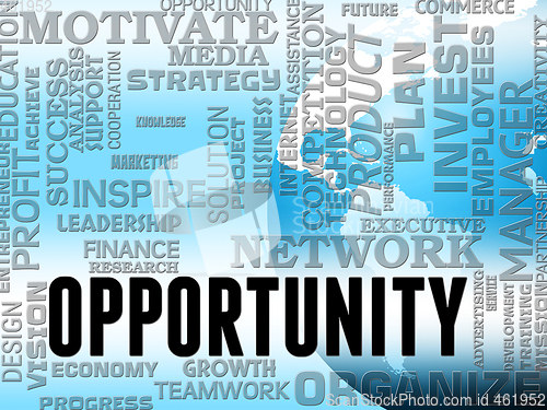 Image of Opportunity Words Show Business Possibilities And Chances