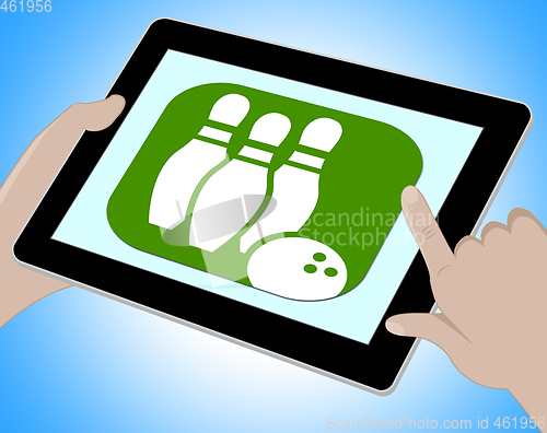 Image of Bowling Online Indicates Ten Pin 3d Illustration