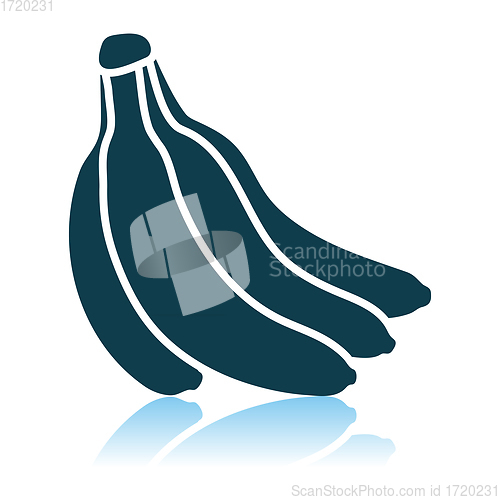 Image of Banana Icon On Gray Background