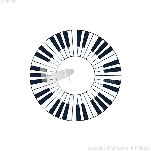 Image of Piano circle keyboard icon