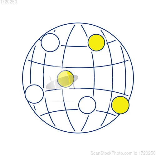 Image of Globe connection point icon