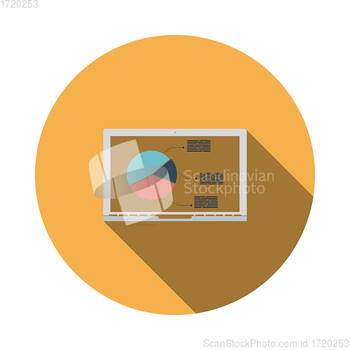 Image of Laptop with analytics diagram icon