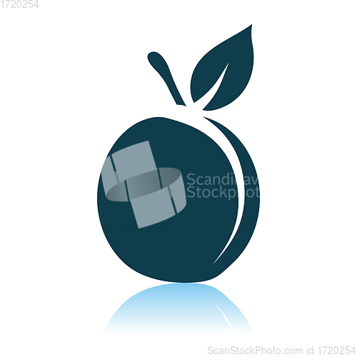 Image of Peach Icon On Gray Background