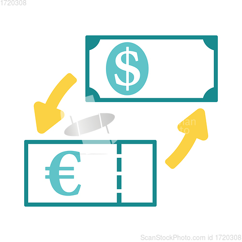 Image of Currency dollar and euro exchange icon