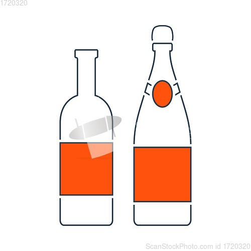 Image of Icon Of Wine And Champagne Bottles