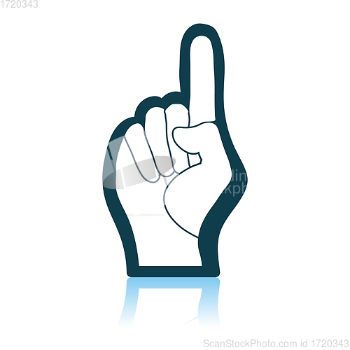 Image of Fan Foam Hand With Number One Gesture Icon