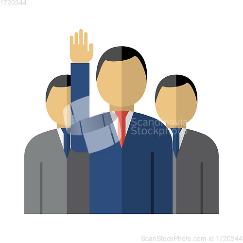 Image of Voting Man With Men Behind Icon
