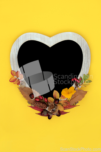 Image of Heart Shape Frame for Autumn and Thanksgiving 