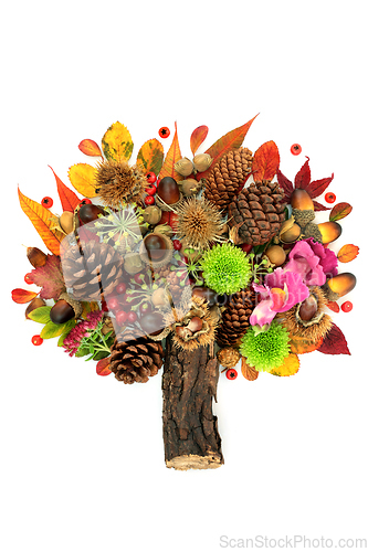 Image of Abstract Tree Design for Autumn and Thanksgiving 