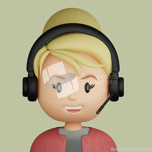 Image of 3D cartoon avatar of pretty blonde woman