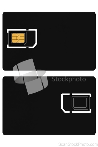 Image of Front and back of mobile SIM card