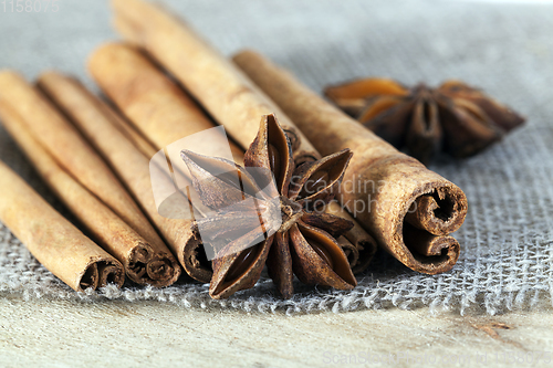 Image of spices on flax