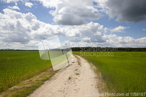 Image of road across field