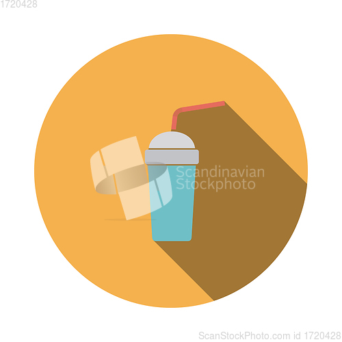 Image of Disposable soda cup and flexible stick icon