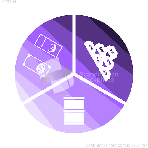 Image of Oil, Dollar And Gold Chart Concept Icon