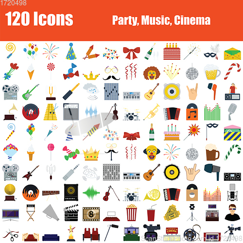 Image of Set of 120 Icons Party, Music, Cinema 