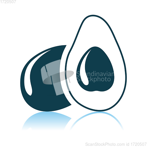 Image of Avocado Icon On Gray Background