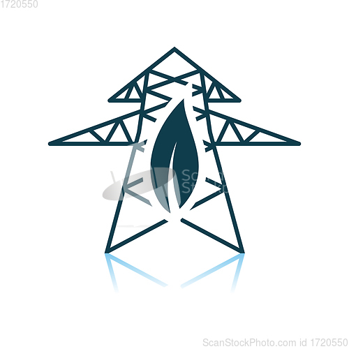 Image of Electric Tower With Leaf Icon