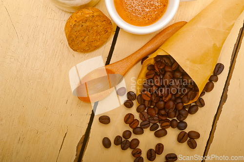 Image of espresso coffee and beans