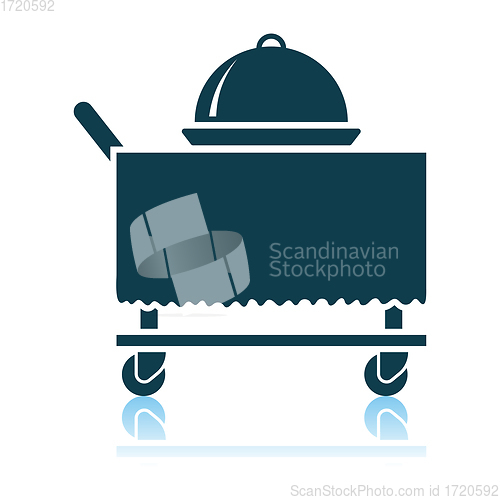 Image of Restaurant Cloche On Delivering Cart Icon