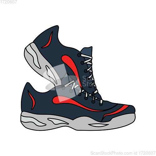 Image of Flat design icon of Fitness sneakers