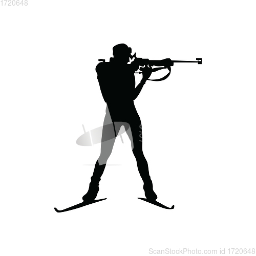 Image of Biathlon sportsman silhouette