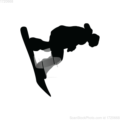 Image of Snowboarder man silhouette